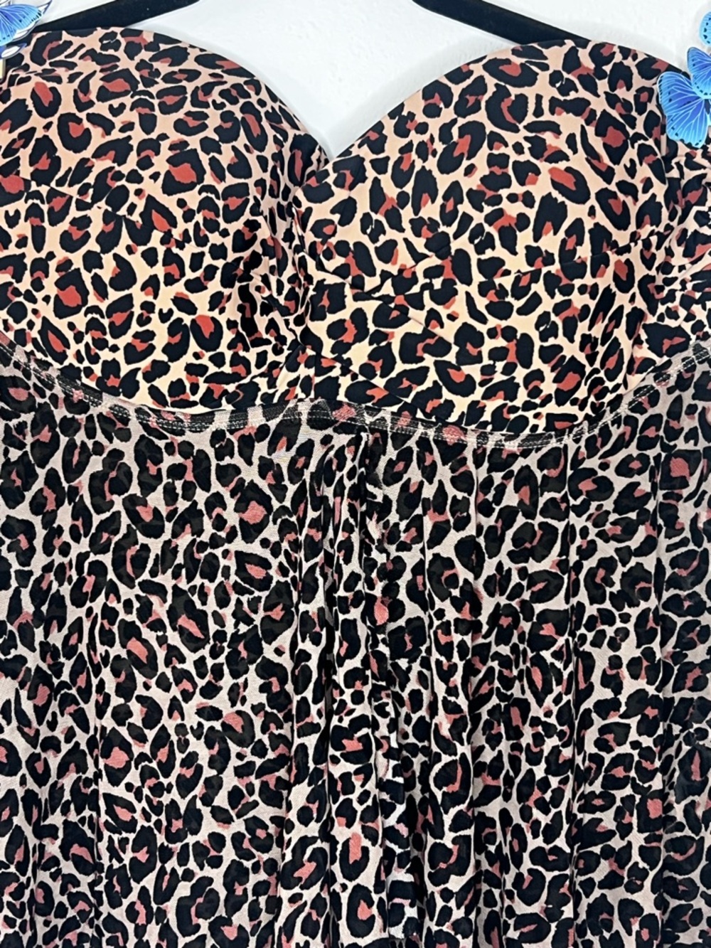 Kona Sol Leopard Print Strapless Chemise in Brown and Black - Picture 3 of 4